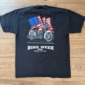 VTG Ocean City Bike Week 2002 Double Sided Tee XL Jerzees